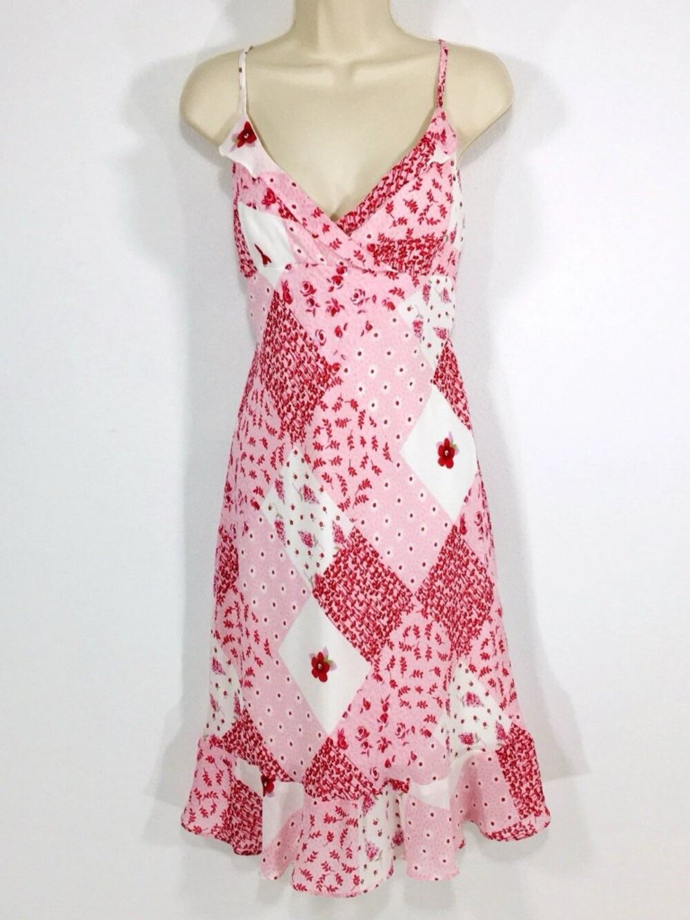 Vtg Jonathan Martin Floral Patchwork Slip Dress Sz 13 Cottagecore Fairy Whimsy